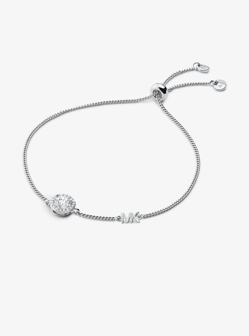 Pulseras Michael Kors Precious Metal-Plated Sterling Silver Pave Halo Slider Bracelet Mujer Plateadas | 5204-XDLRP