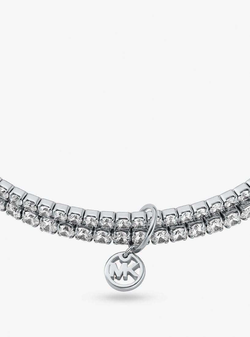 Pulseras Michael Kors Precious Metal-Plated Brass Double Wrap Tennis Bracelet Mujer Plateadas | 5879-GWQFH