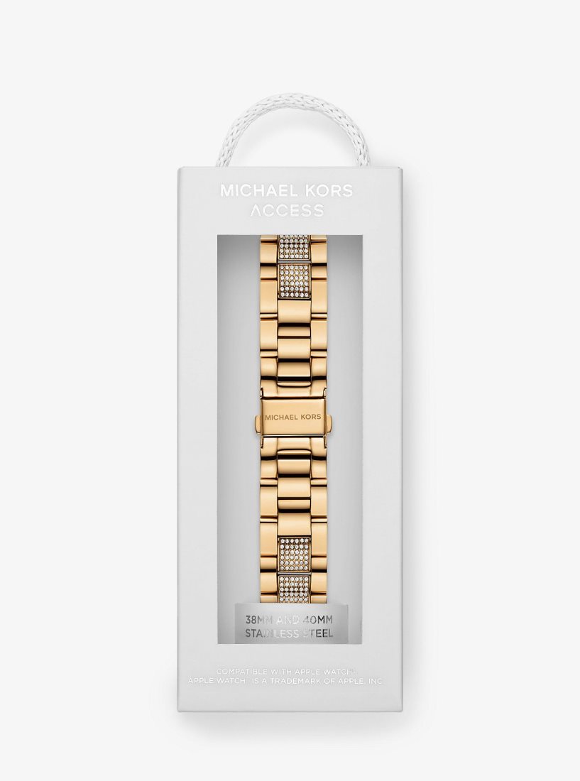 Relojes Inteligentes Michael Kors Pave Gold-Tone Strap For Apple Watch Hombre Doradas | 3057-OKBWC