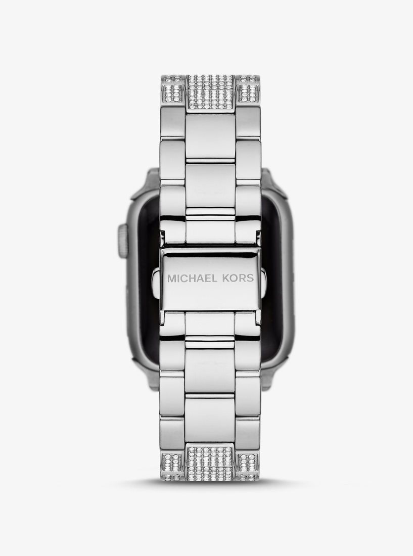 Relojes Inteligentes Michael Kors Pave Silver-Tone Strap For Apple Watch Mujer Plateadas | 6594-JNBCR