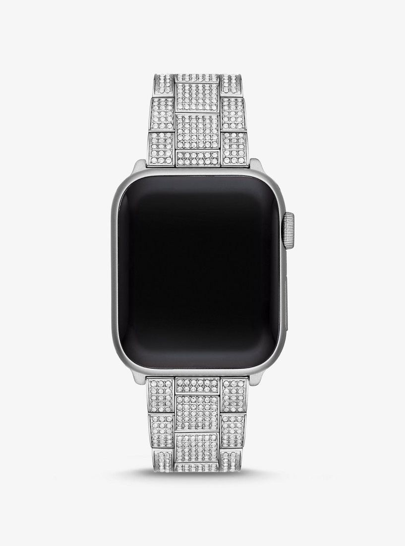 Relojes Inteligentes Michael Kors Pave Silver-Tone Strap For Apple Watch Mujer Plateadas | 6594-JNBCR