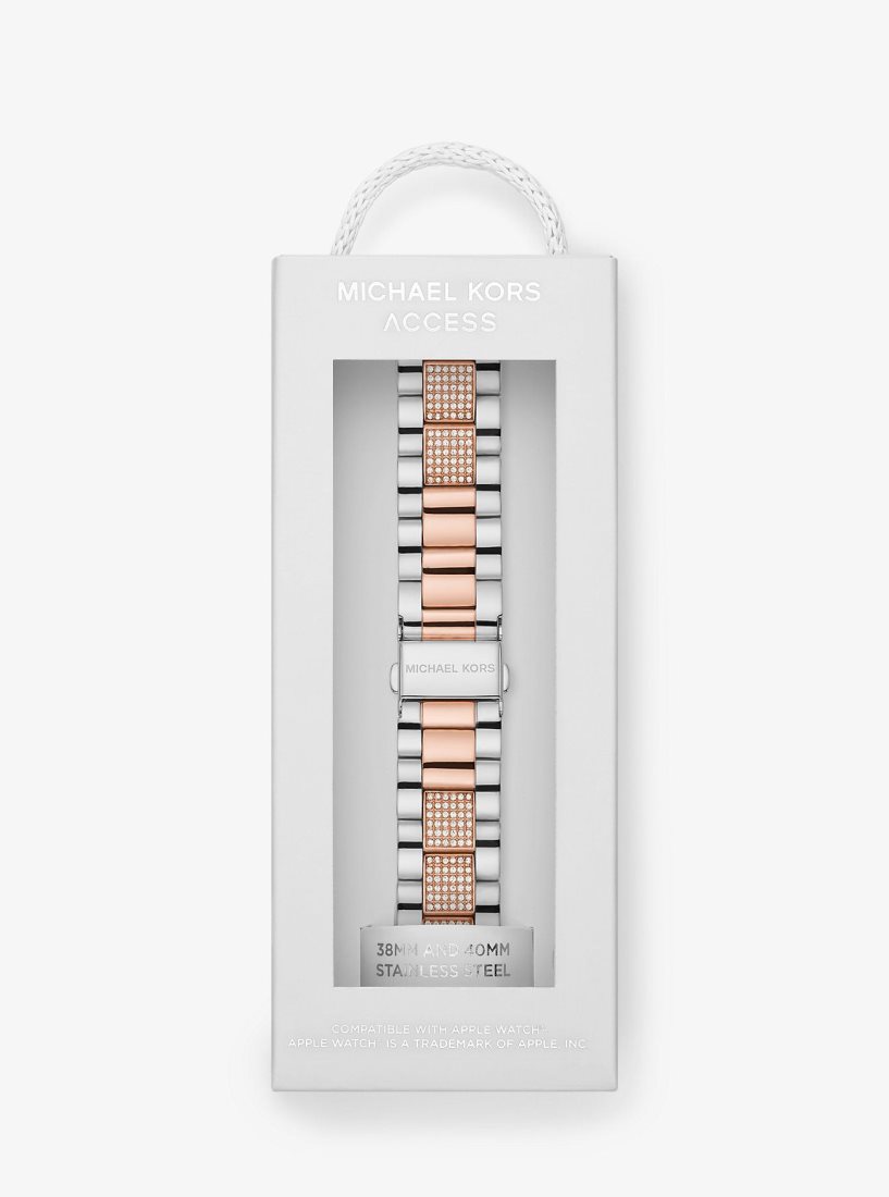 Relojes Inteligentes Michael Kors Pave Two-Tone Strap For Apple Watch Mujer Two Tone | 0947-SGRJB