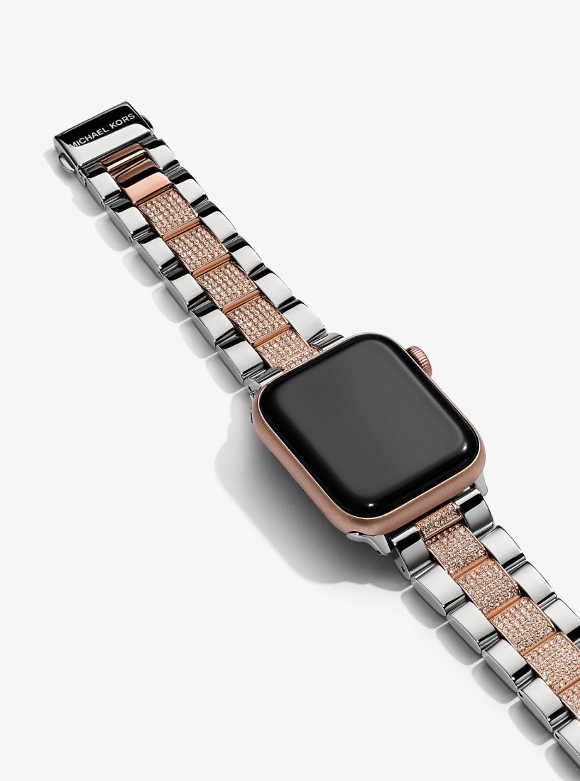 Relojes Inteligentes Michael Kors Pave Two-Tone Strap For Apple Watch Mujer Two Tone | 0947-SGRJB