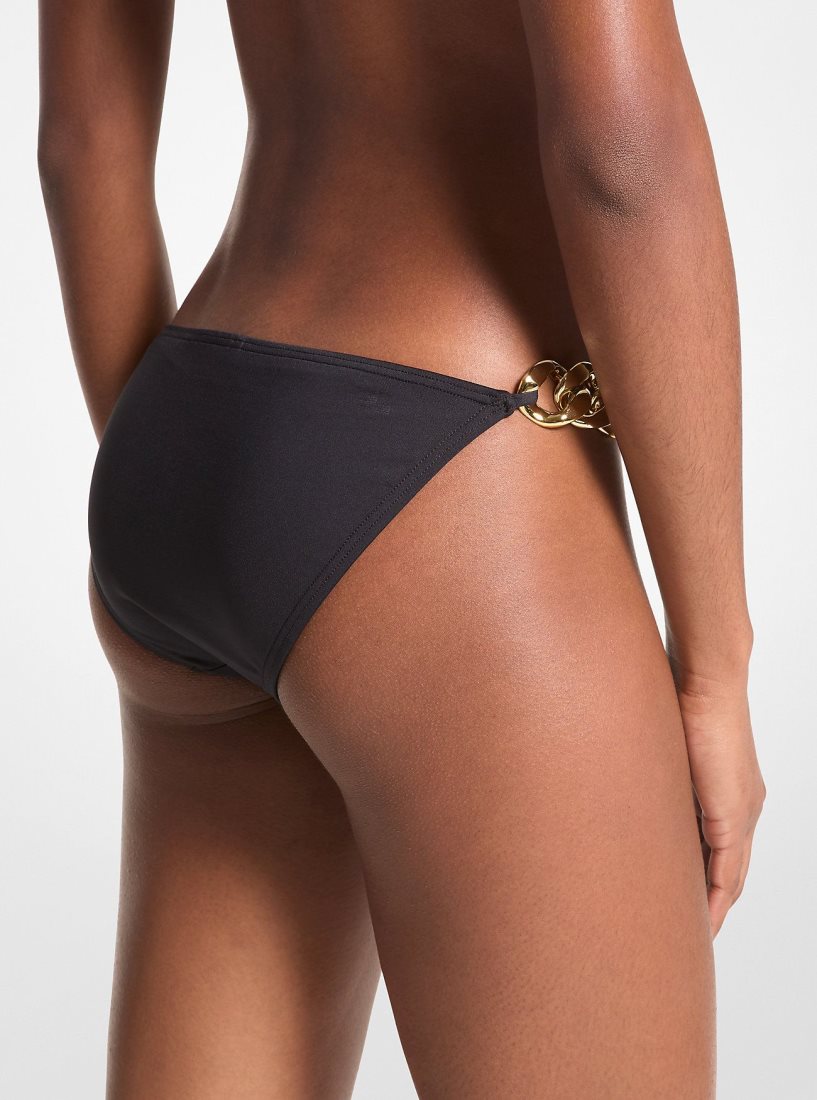 Ropa de Baño Michael Kors Curb-Link Bikini Bottom Mujer Negras | 9182-EQLCJ