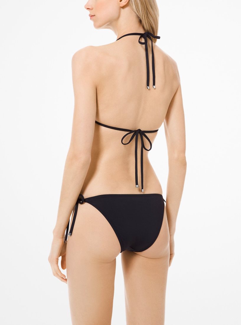 Ropa de Baño Michael Kors Triangle Bikini Top Mujer Negras | 1738-XFVEI