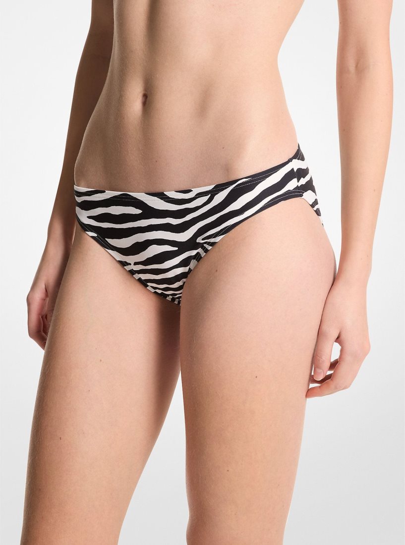 Ropa de Baño Michael Kors Zebra Print Bikini Bottom Mujer Negras | 3458-XMVYK