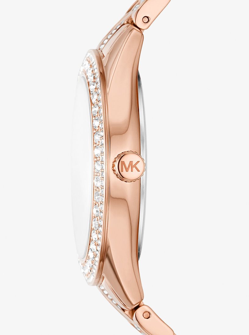 Rose Gold-tone Michael Kors Harlowe Pave Rose Gold-Tone Watch Mujer Rosas Doradas | 7049-DPWXC