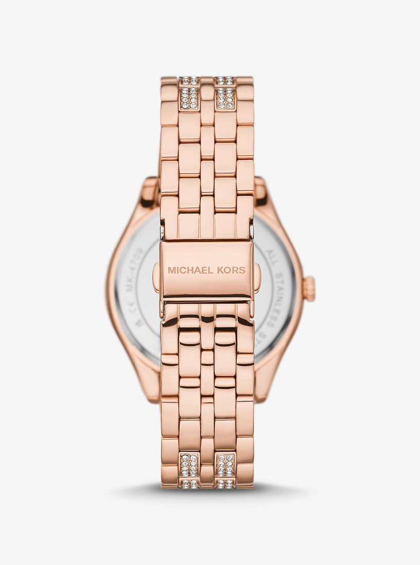 Rose Gold-tone Michael Kors Harlowe Pave Rose Gold-Tone Watch Mujer Rosas Doradas | 7049-DPWXC