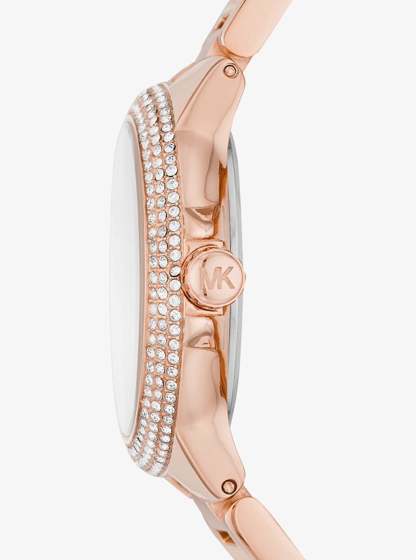 Rose Gold-tone Michael Kors Mini Camille Pave Rose Gold-Tone Watch Mujer Rosas Doradas | 7563-IUOMC