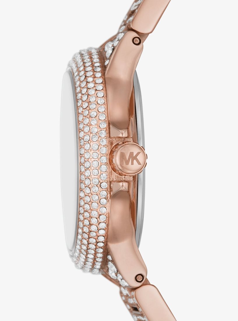 Rose Gold-tone Michael Kors Mini Camille Pave Rose Gold-Tone Watch Mujer Rosas Doradas | 9345-JTEVB