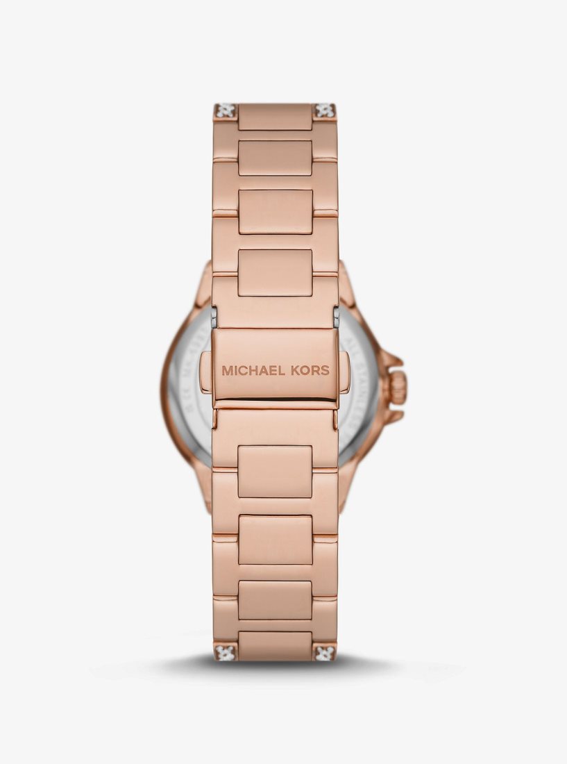 Rose Gold-tone Michael Kors Mini Camille Pave Rose Gold-Tone Watch Mujer Rosas Doradas | 9345-JTEVB