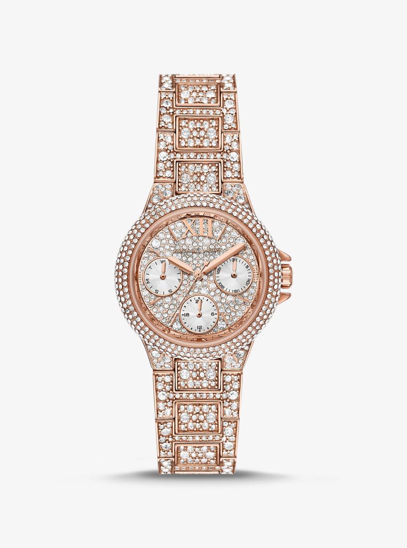 Rose Gold-tone Michael Kors Mini Camille Pave Rose Gold-Tone Watch Mujer Rosas Doradas | 9345-JTEVB