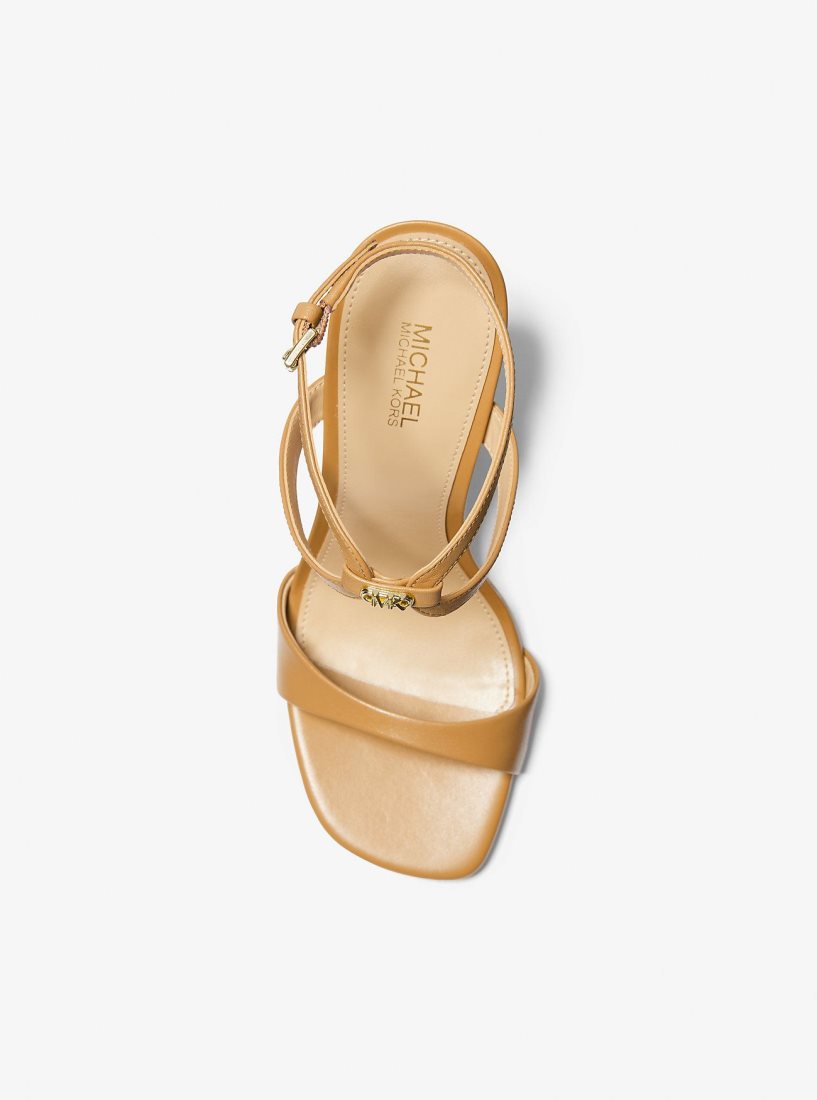 Sandalias Michael Kors Amara Leather Sandal Mujer Pale Peanut | 2834-DZYCM