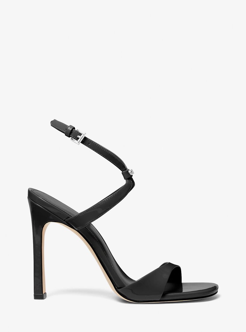 Sandalias Michael Kors Amara Patent Leather Sandal Mujer Negras | 2739-WRCNL