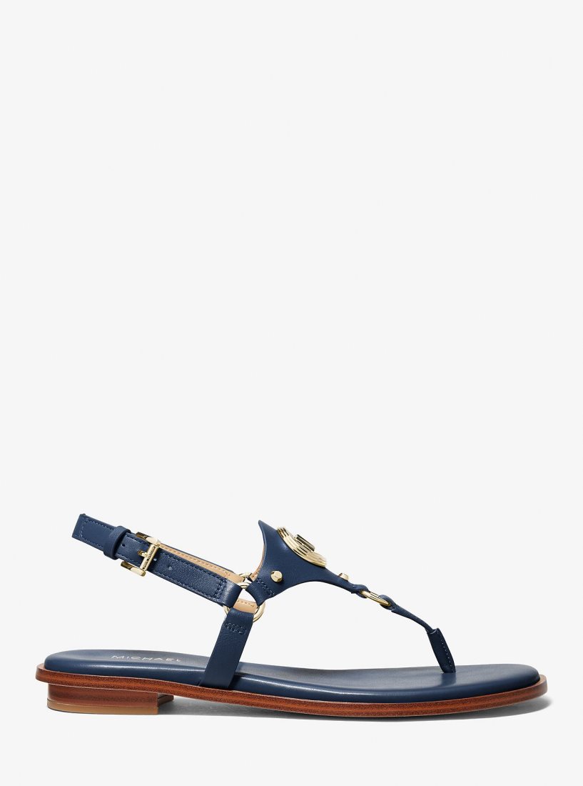 Sandalias Michael Kors Casey Leather Sandal Mujer Azul Marino | 1587-COFIV