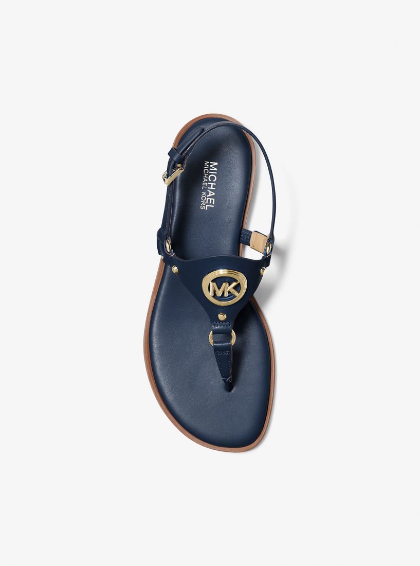 Sandalias Michael Kors Casey Leather Sandal Mujer Azul Marino | 1587-COFIV