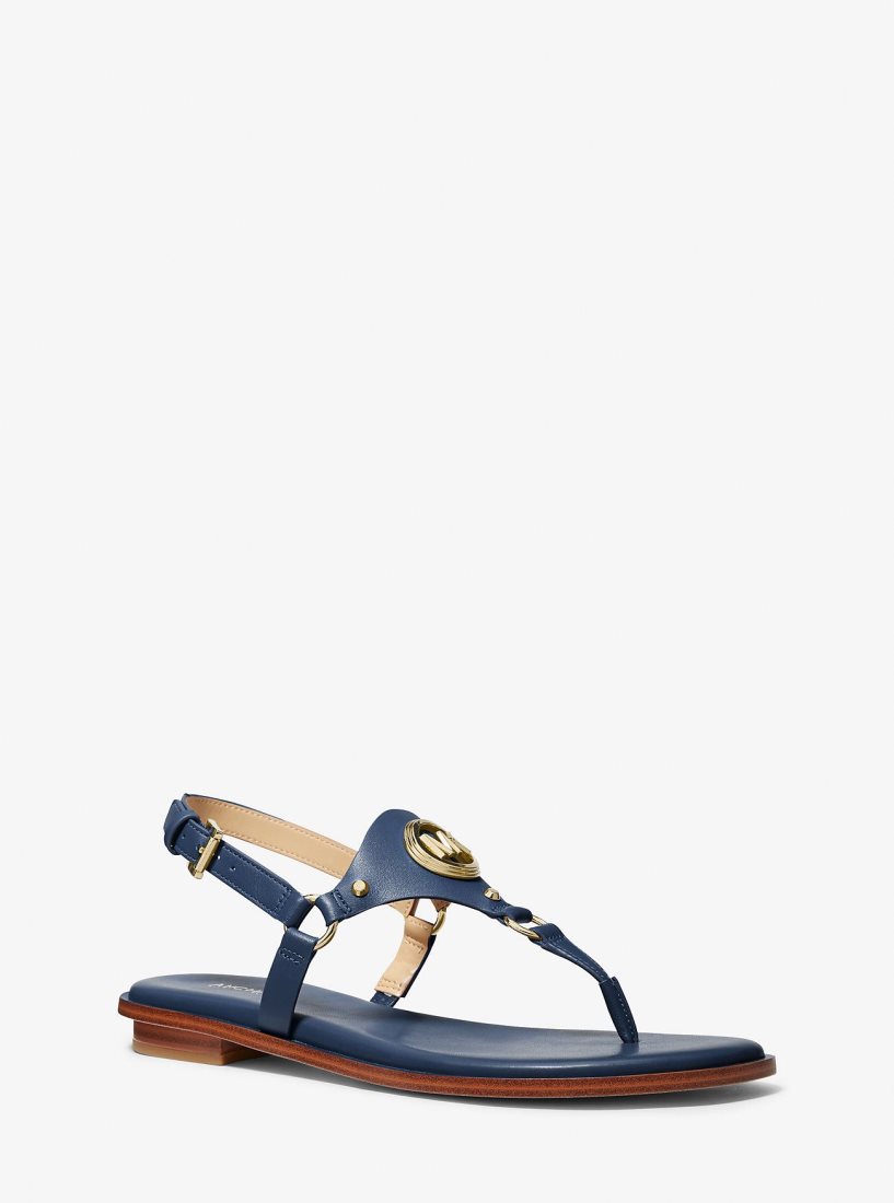 Sandalias Michael Kors Casey Leather Sandal Mujer Azul Marino | 1587-COFIV