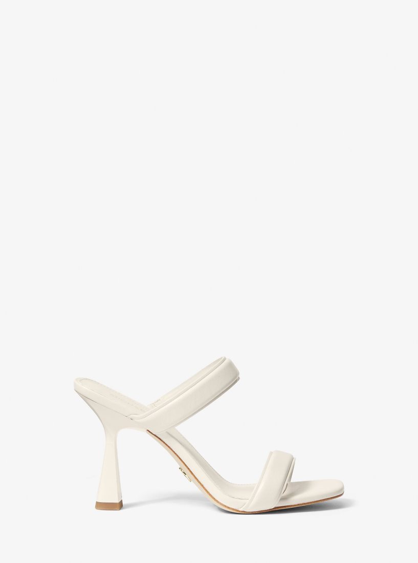 Sandalias Michael Kors Clara Leather Sandal Mujer Creme | 6320-HNKTJ