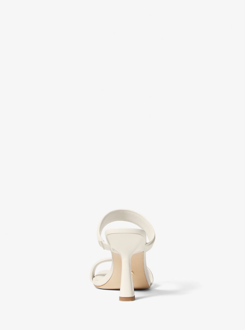 Sandalias Michael Kors Clara Leather Sandal Mujer Creme | 6320-HNKTJ