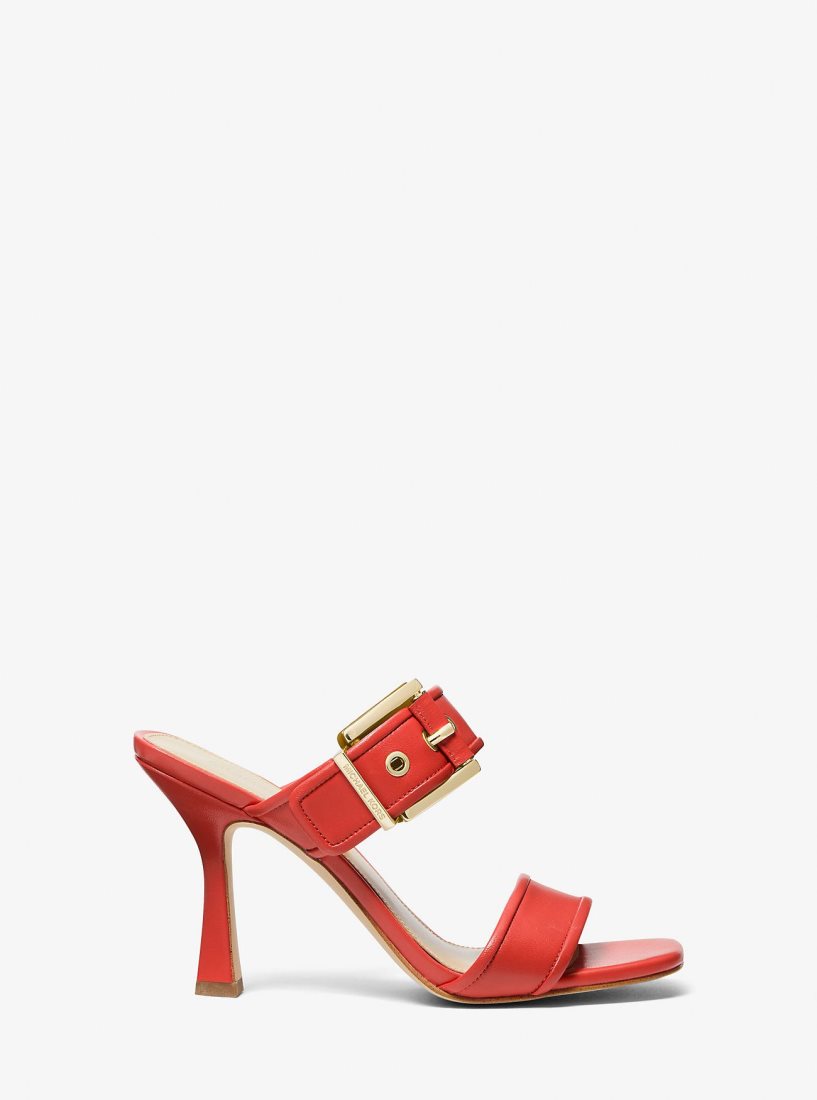 Sandalias Michael Kors Colby Leather Sandal Mujer Coral | 2438-IZCUL