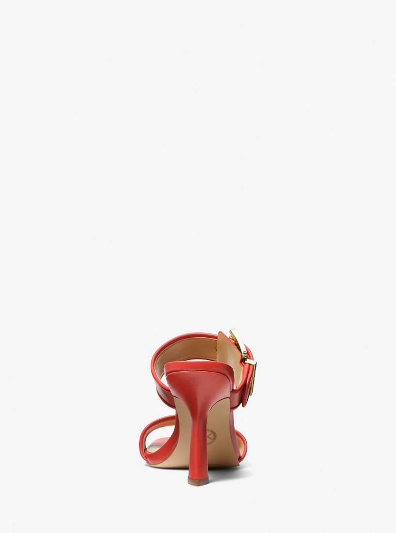 Sandalias Michael Kors Colby Leather Sandal Mujer Coral | 2438-IZCUL