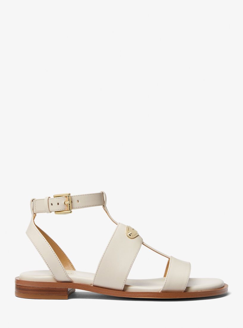 Sandalias Michael Kors Darcy Leather Sandal Mujer Creme | 2835-MJYHR