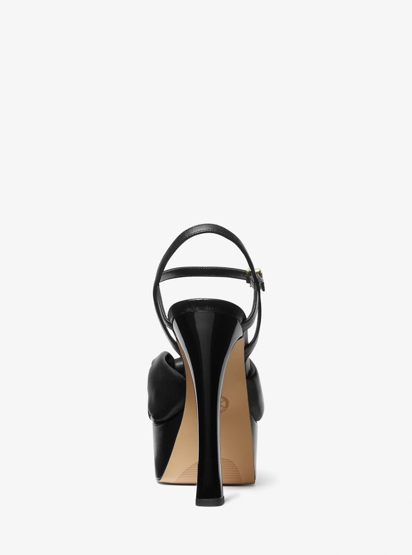 Sandalias Michael Kors Elena Leather Platform Sandal Mujer Negras | 5419-JMATI