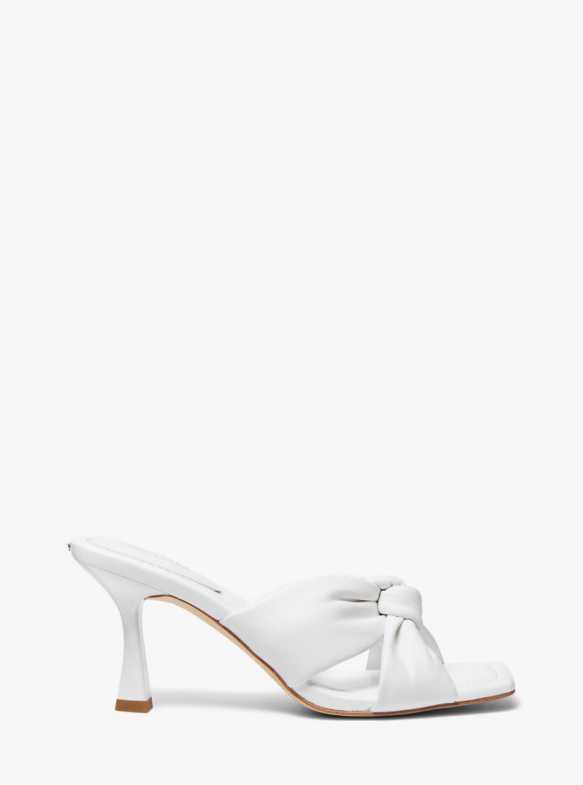 Sandalias Michael Kors Elena Leather Sandal Mujer Blancas | 1953-GKRTS