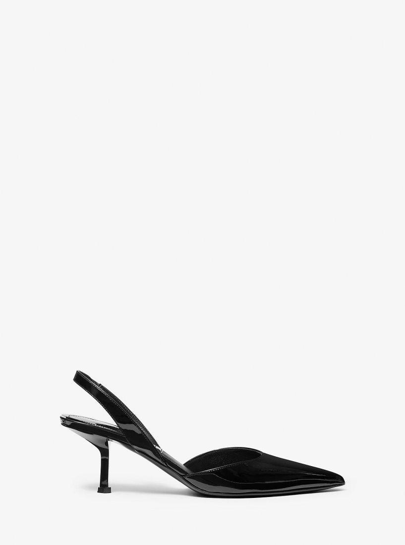 Sandalias Michael Kors Holly Patent Leather Pump Mujer Negras | 0258-BANFT