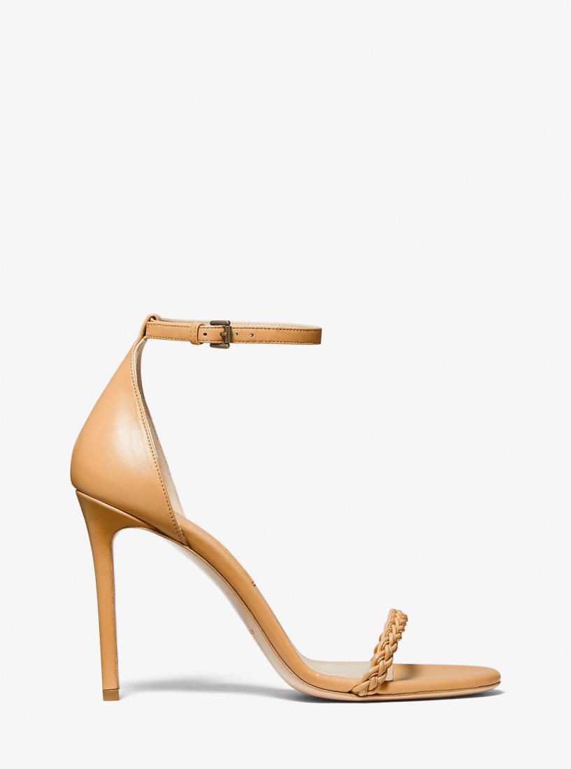 Sandalias Michael Kors Joslyn Leather Sandal Mujer Marrones | 5962-BSNLF