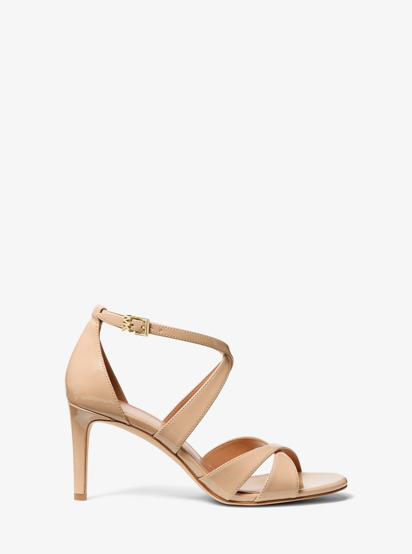 Sandalias Michael Kors Kinsley Faux Patent Leather Sandal Mujer Rosas Claro | 8619-HEYTU