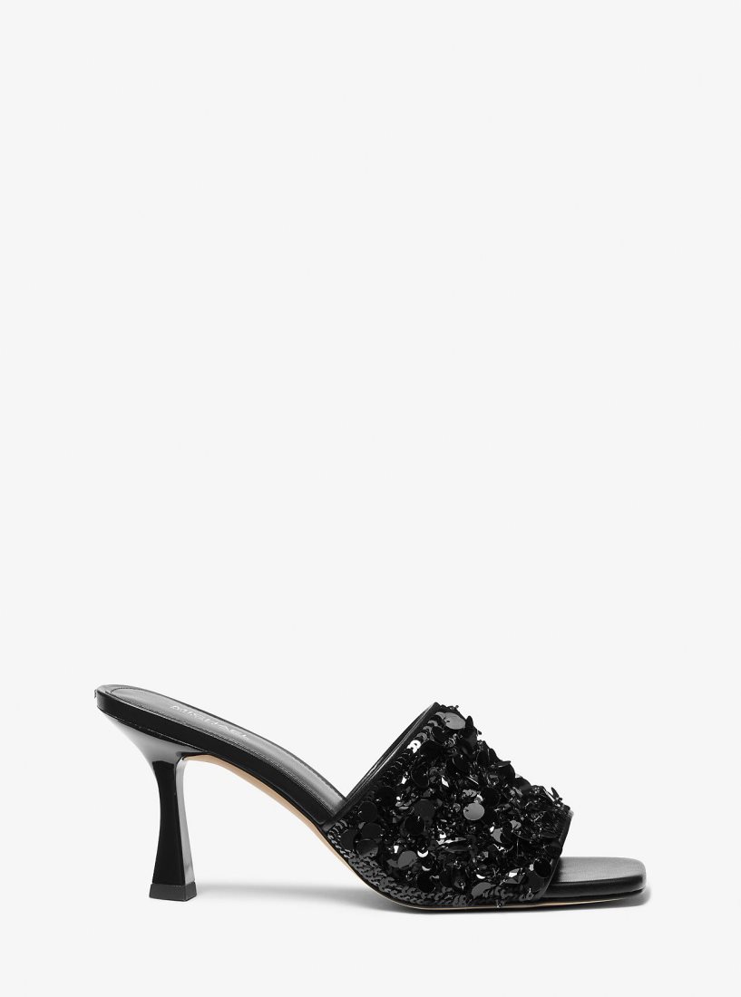 Sandalias Michael Kors Limited-Edition Tessa Hand-Embellished Mule Mujer Negras | 3401-JXGAR