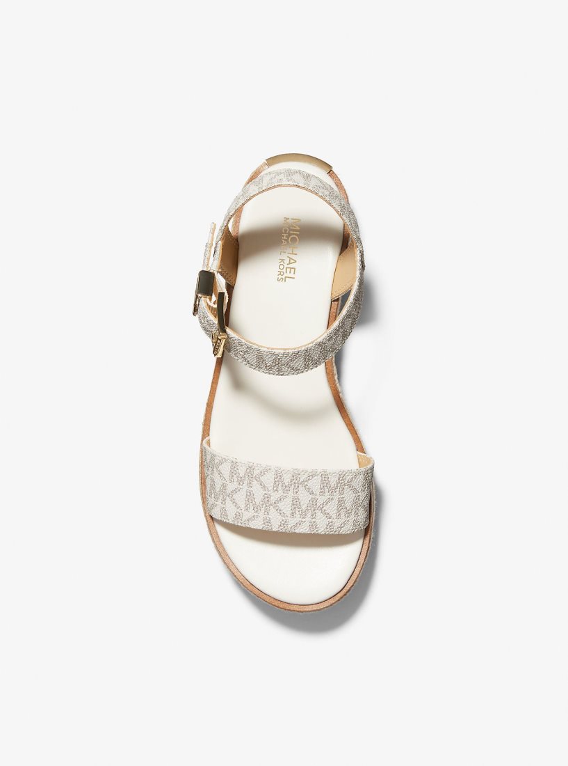 Sandalias Michael Kors Richie Logo Platform Espadrille Sandal Mujer Amarillo Claro | 0153-VWHXP