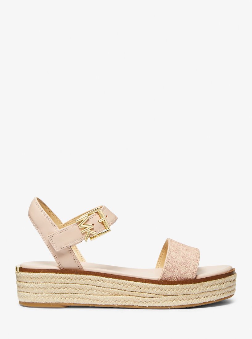 Sandalias Michael Kors Richie Smooth and Logo Platform Espadrille Sandal Mujer Ballet | 2695-FNLYK