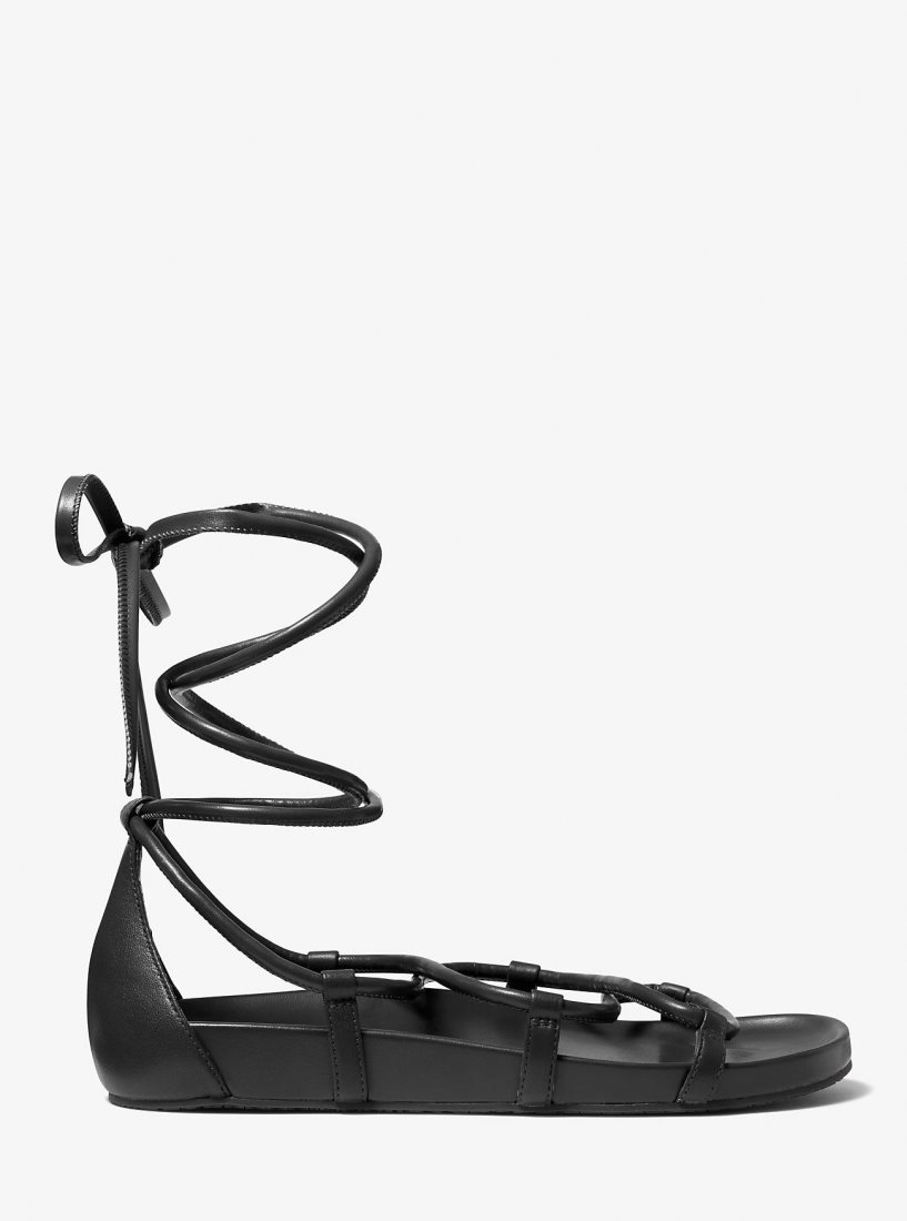 Sandalias Michael Kors Vero Lace-Up Sandal Mujer Negras | 1745-GLNFU