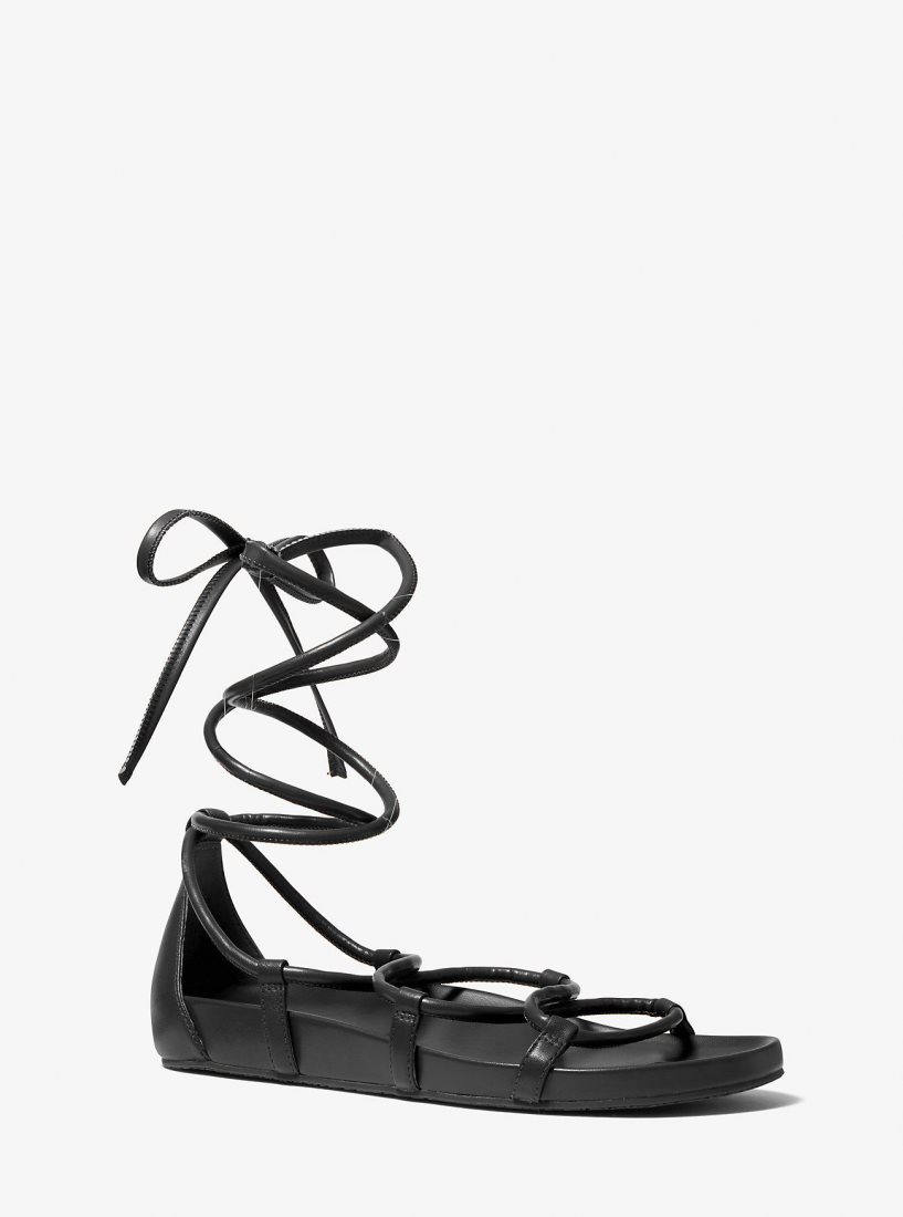 Sandalias Michael Kors Vero Lace-Up Sandal Mujer Negras | 1745-GLNFU