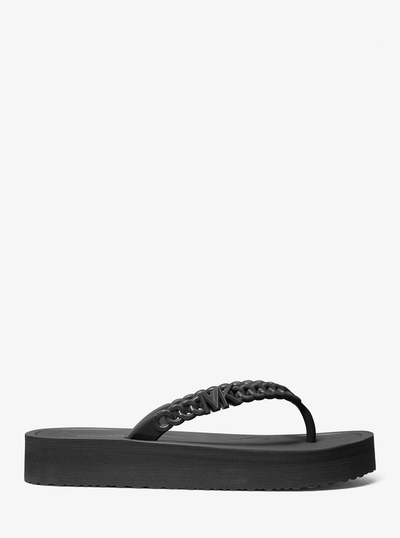 Sandalias Michael Kors Zaza Platform Flip Flop Mujer Negras | 7506-HNIAJ