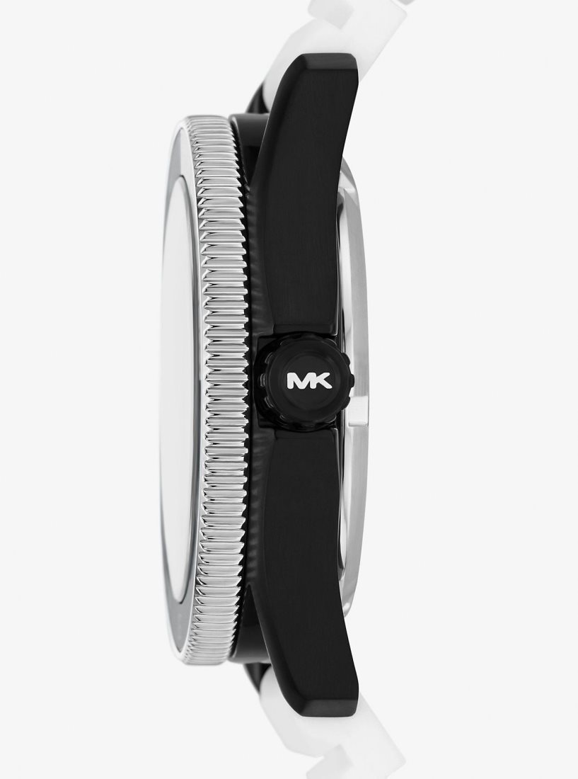 Silicone Michael Kors Oversized Maritime Silicone Watch Hombre Blancas | 7384-SKRFW