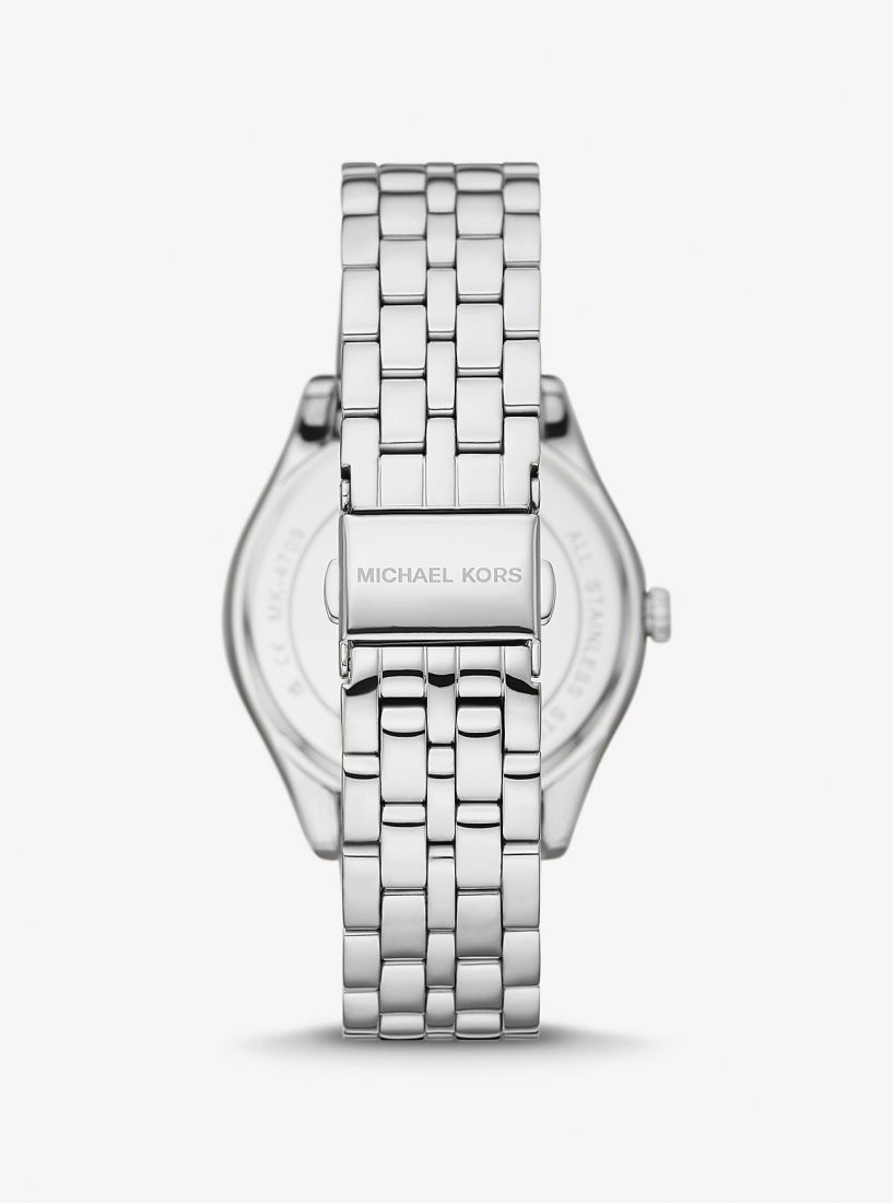 Silver-tone Michael Kors Harlowe Pave Silver-Tone Watch Mujer Plateadas | 4602-QEWPZ