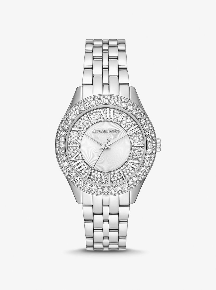 Silver-tone Michael Kors Harlowe Pave Silver-Tone Watch Mujer Plateadas | 4602-QEWPZ