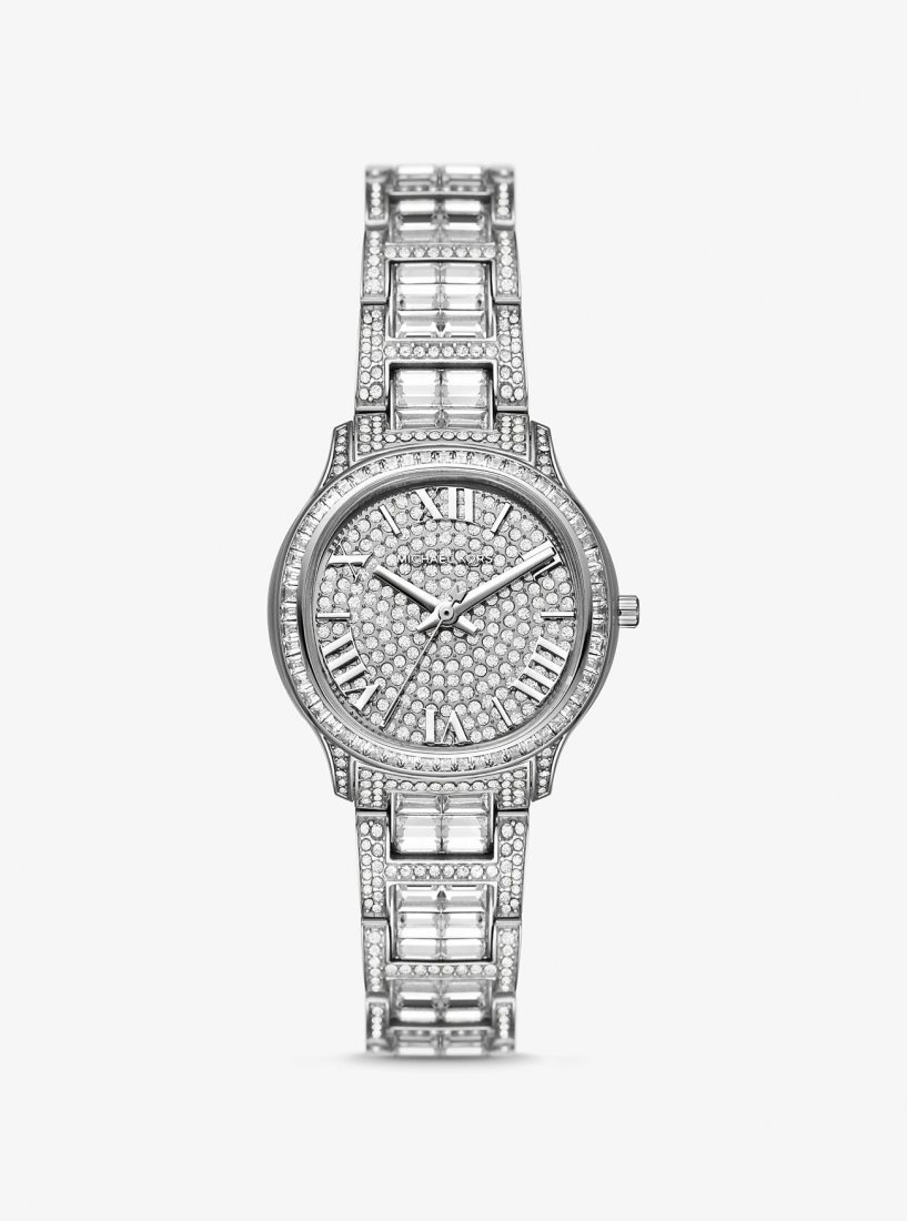 Silver-tone Michael Kors Limited-Edition Mini Sage Pave Silver-Tone Watch Mujer Plateadas | 9718-QFYRC