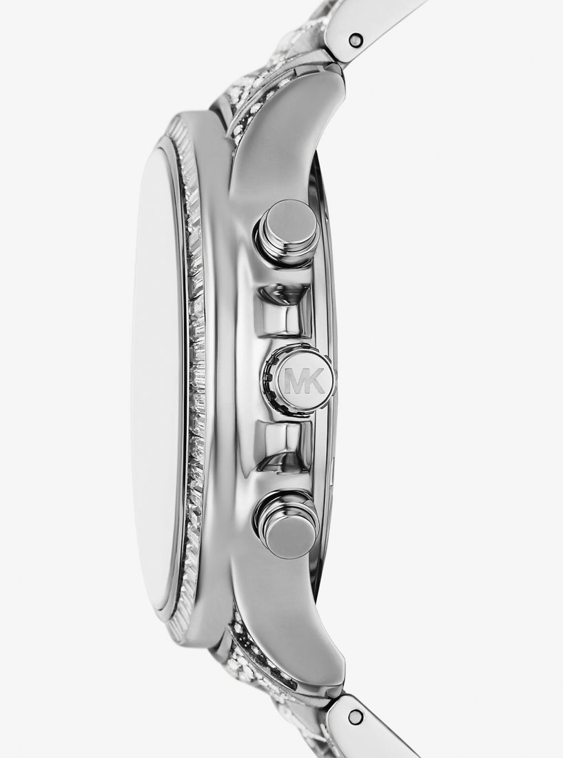 Silver-tone Michael Kors Limited-Edition Oversized Sage Pave Silver-Tone Watch Mujer Plateadas | 6801-DREXA