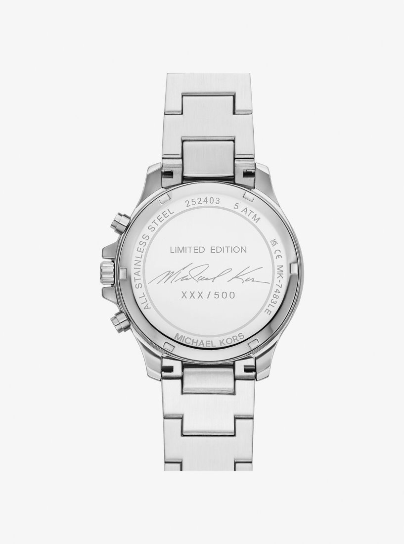 Silver-tone Michael Kors Limited-Edition Oversized Sage Pave Silver-Tone Watch Mujer Plateadas | 6801-DREXA