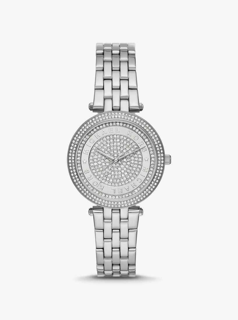 Silver-tone Michael Kors Mini Darci Pave Silver-Tone Watch Mujer Plateadas | 0176-OTHJR