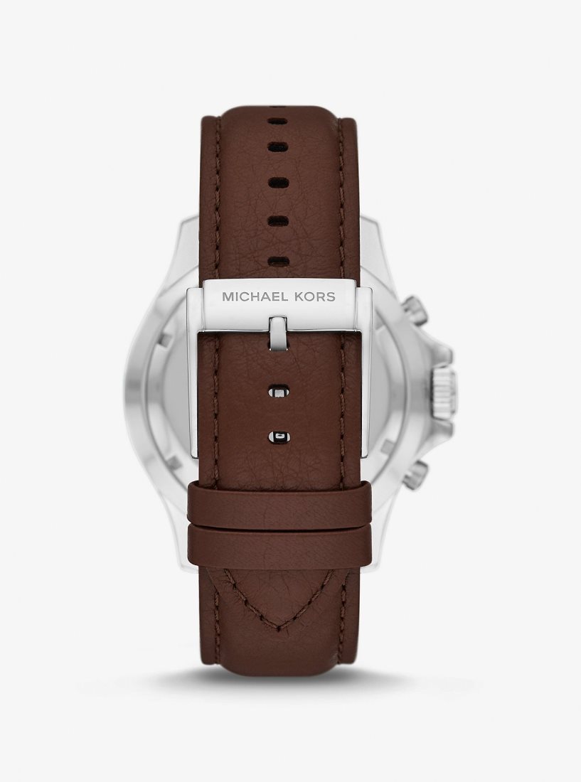 Silver-tone Michael Kors Oversized Everest Silver-Tone and Leather Watch Mujer Plateadas | 9607-RIUFM