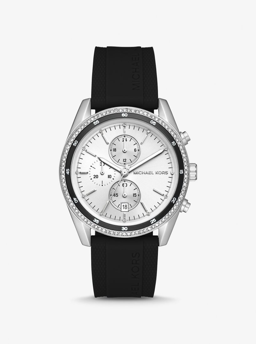 Silver-tone Michael Kors Oversized Hadyn Pave Silver-Tone Watch Mujer Negras | 2046-PBMJT