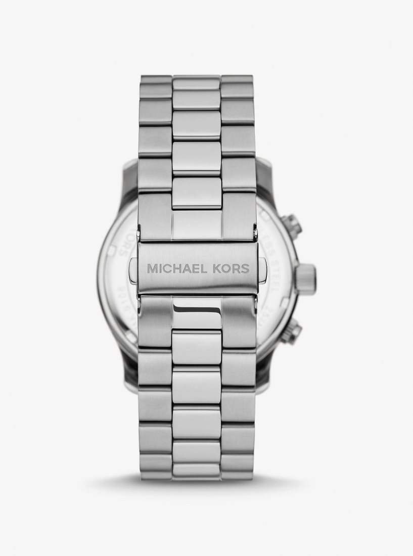 Silver-tone Michael Kors Oversized Runway Silver-Tone Watch Hombre Plateadas | 8502-HKUEX