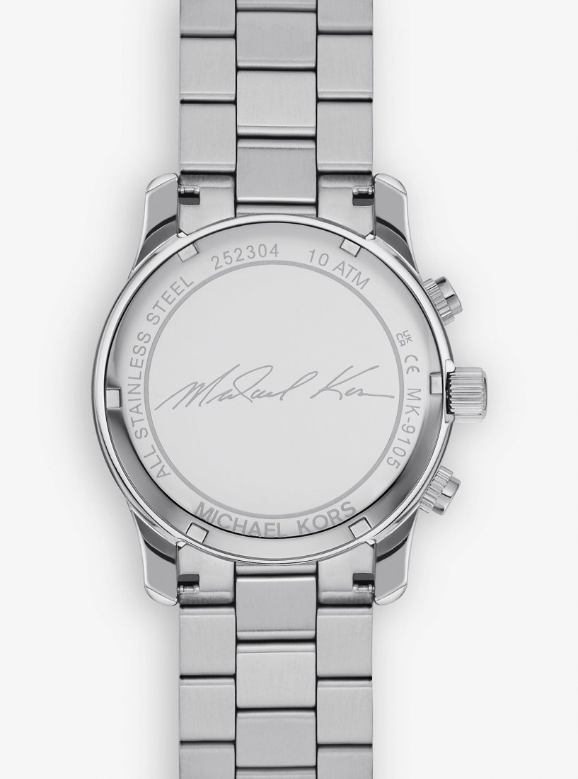 Silver-tone Michael Kors Oversized Runway Silver-Tone Watch Hombre Plateadas | 8502-HKUEX