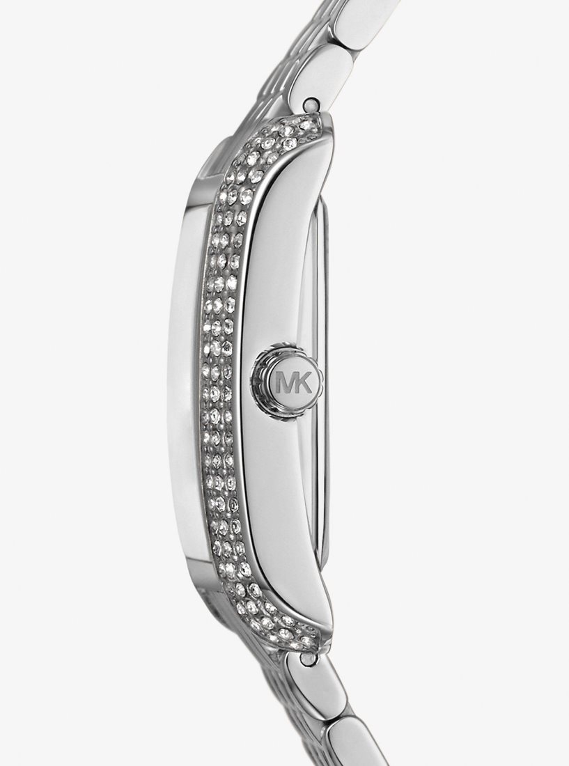 Silver-tone Michael Kors Petite Emery Pave Silver-Tone Watch Mujer Plateadas | 2469-JMAUQ