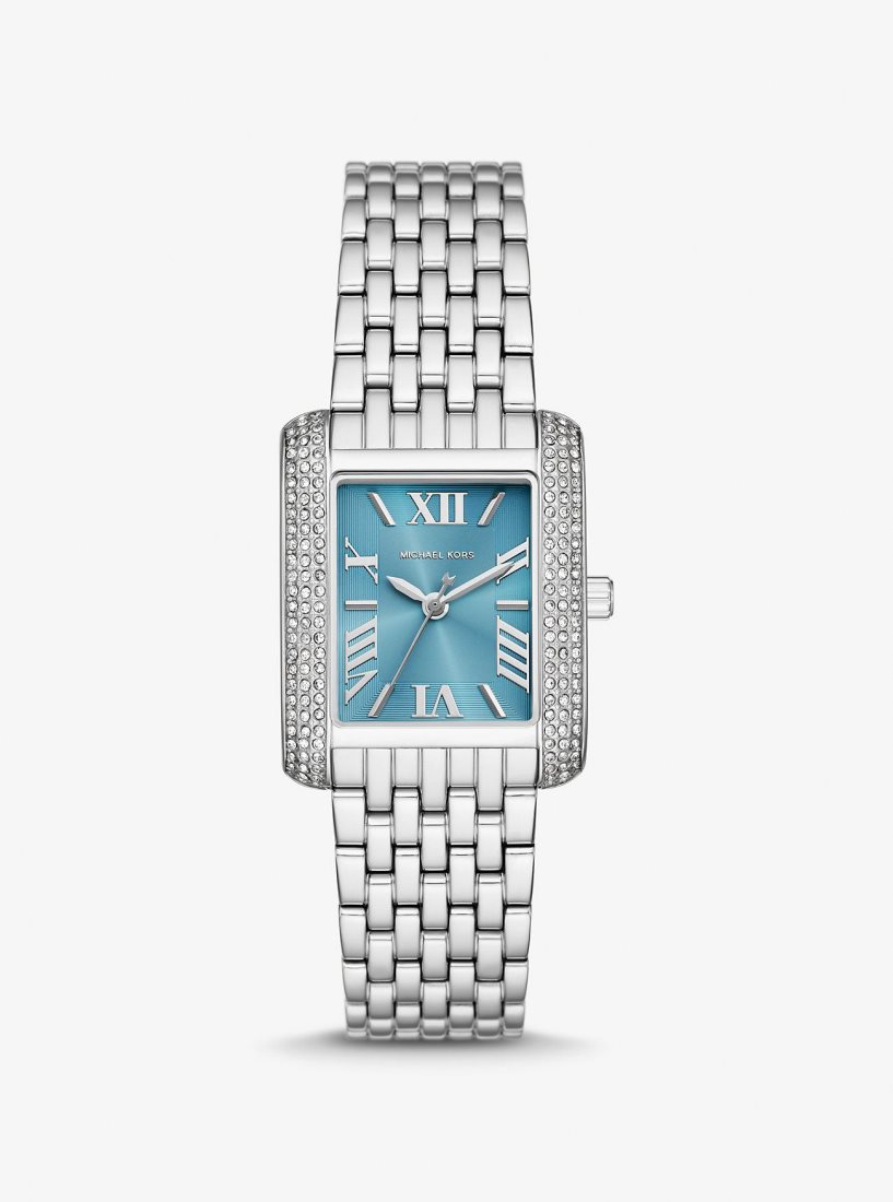 Silver-tone Michael Kors Petite Emery Pave Silver-Tone Watch Mujer Plateadas | 2469-JMAUQ